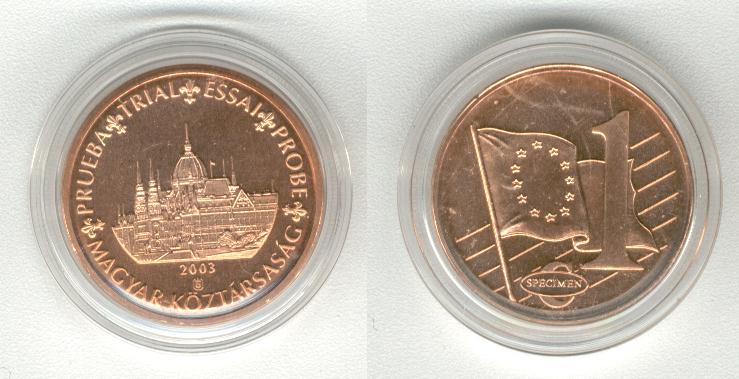Hungary 1 Cent 2003 Specimen Euro 