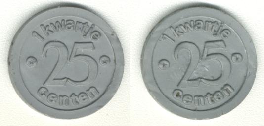 1 Kwartje 25 Centen Schoolgeld Leergeld 