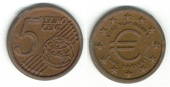 5 <a href=eu/euro.htm>Euro</a> Cent <a href=euro.htm>Euro</a> Spielgeld  
