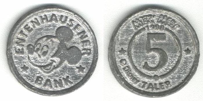 <a href=en/entenhausen.htm>Entenhausen</a> 5 Taler 1998  