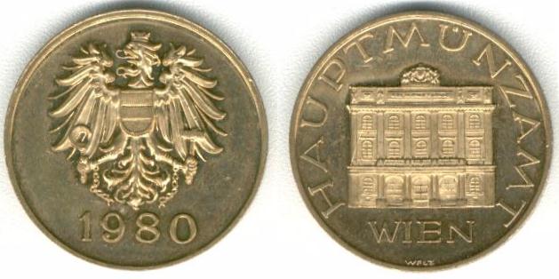 1980 Hauptm&uuml;nzamt Wien  