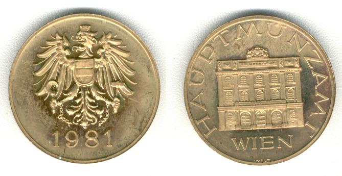 1981 Hauptm&uuml;nzamt Wien  
