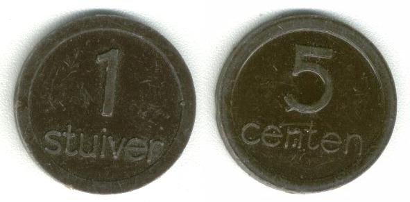 1 Stuiver 5 Centen  