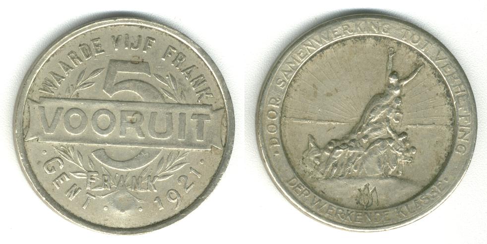 Vooruit Gent 5 Frank 1921  