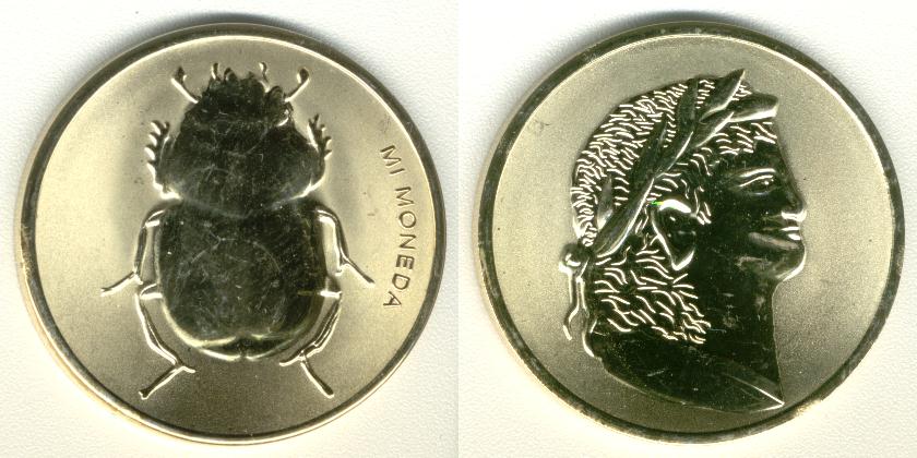 Mi Moneda 33 mm Mi Moneda Roman Scarabee Mestkever 