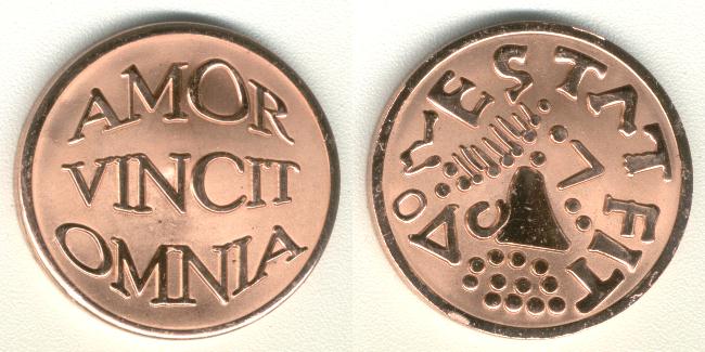 Mi Moneda 25 mm amor vincit omnia 