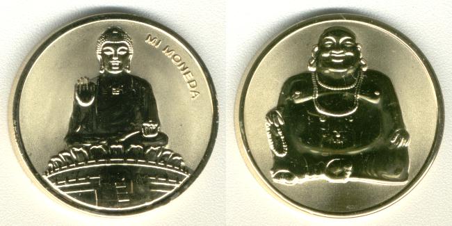 Mi Moneda 25 mm Buddha with swastika 