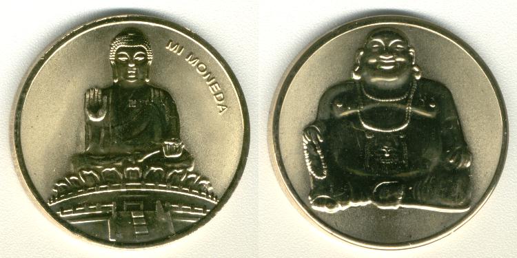 Mi Moneda 29 mm Buddha with swastika 
